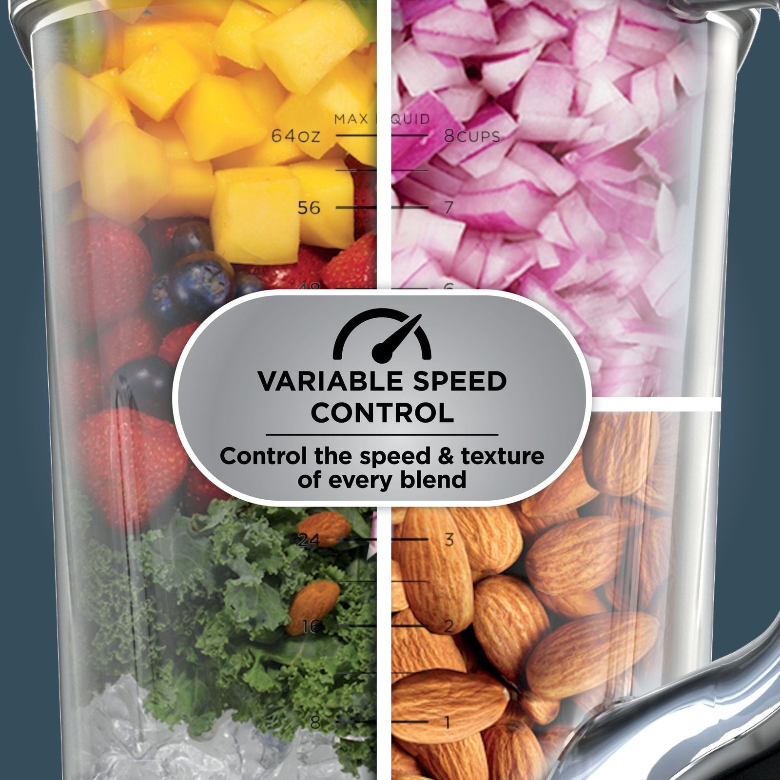 BlendSense Duo Blender with 72-oz Full-Size Pitcher & Pre-Set Programs, Includes Two 24-oz Single-Serve Cups, 1800W P8T8 - product image 4