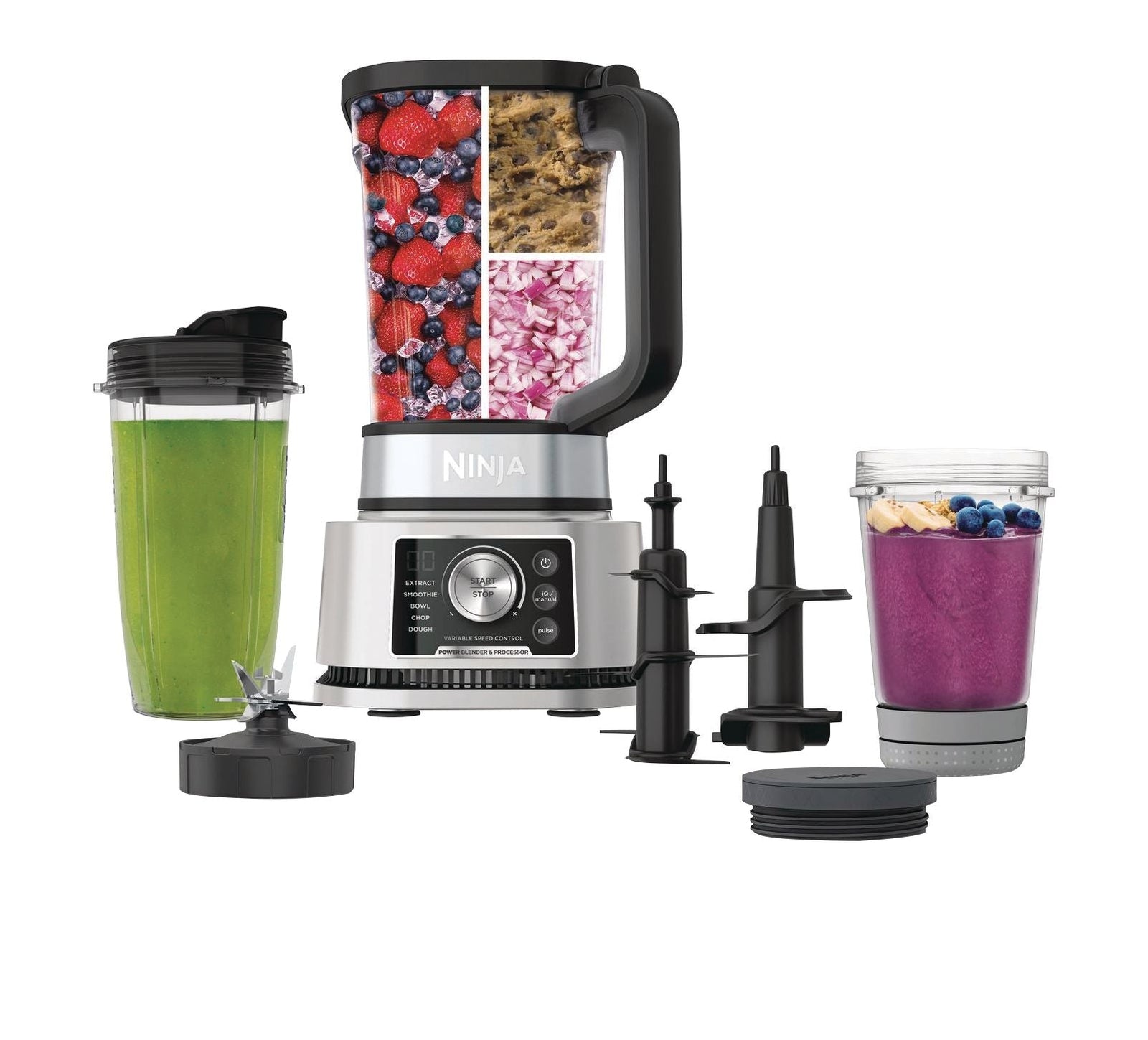 Foodi Power Blender & Processor System with Smoothie Bowl Maker & Nutrient Extractor, Silver, 1400W D0M3 - product image 1