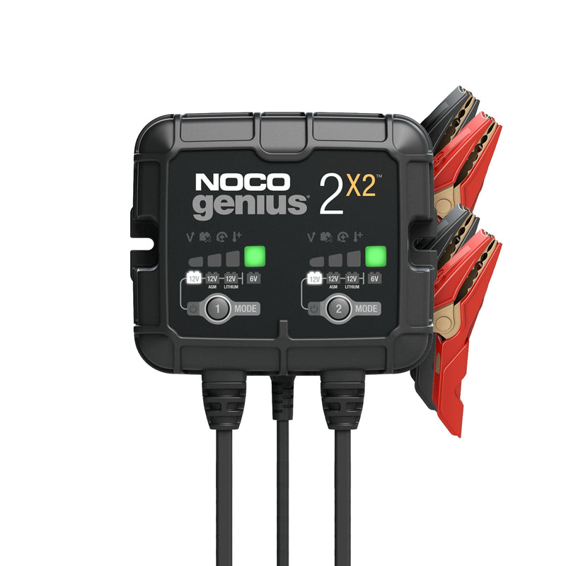 GENIUS2X2 Smart Battery Charger/Maintainer/Desulfator, 2-Bank, 4-Amp, 6V/12V N5U5
