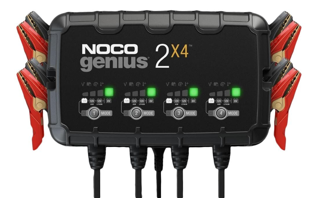 GENIUS2X4 Smart Battery Charger/Maintainer/Desulfator, 4-Bank, 8-Amp, 6V/12V Q8V7 - product image 1