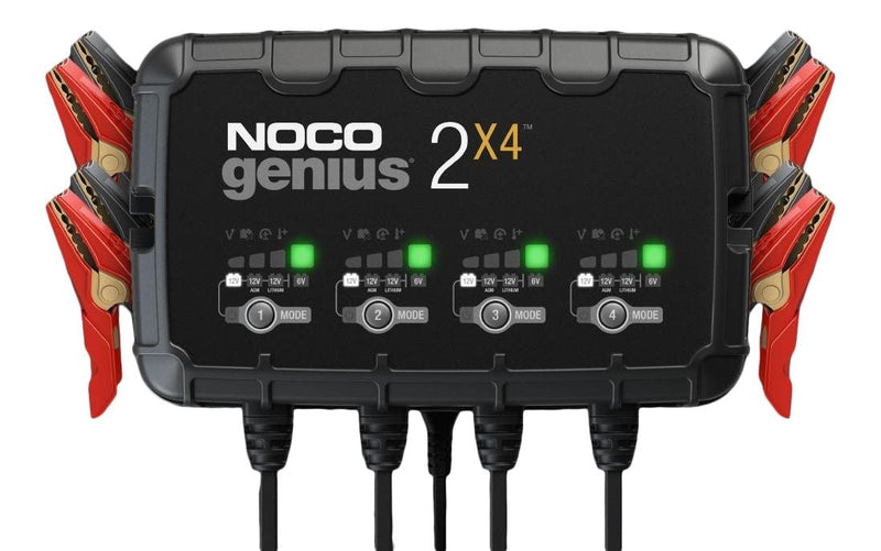 GENIUS2X4 Smart Battery Charger/Maintainer/Desulfator, 4-Bank, 8-Amp, 6V/12V Q8V7