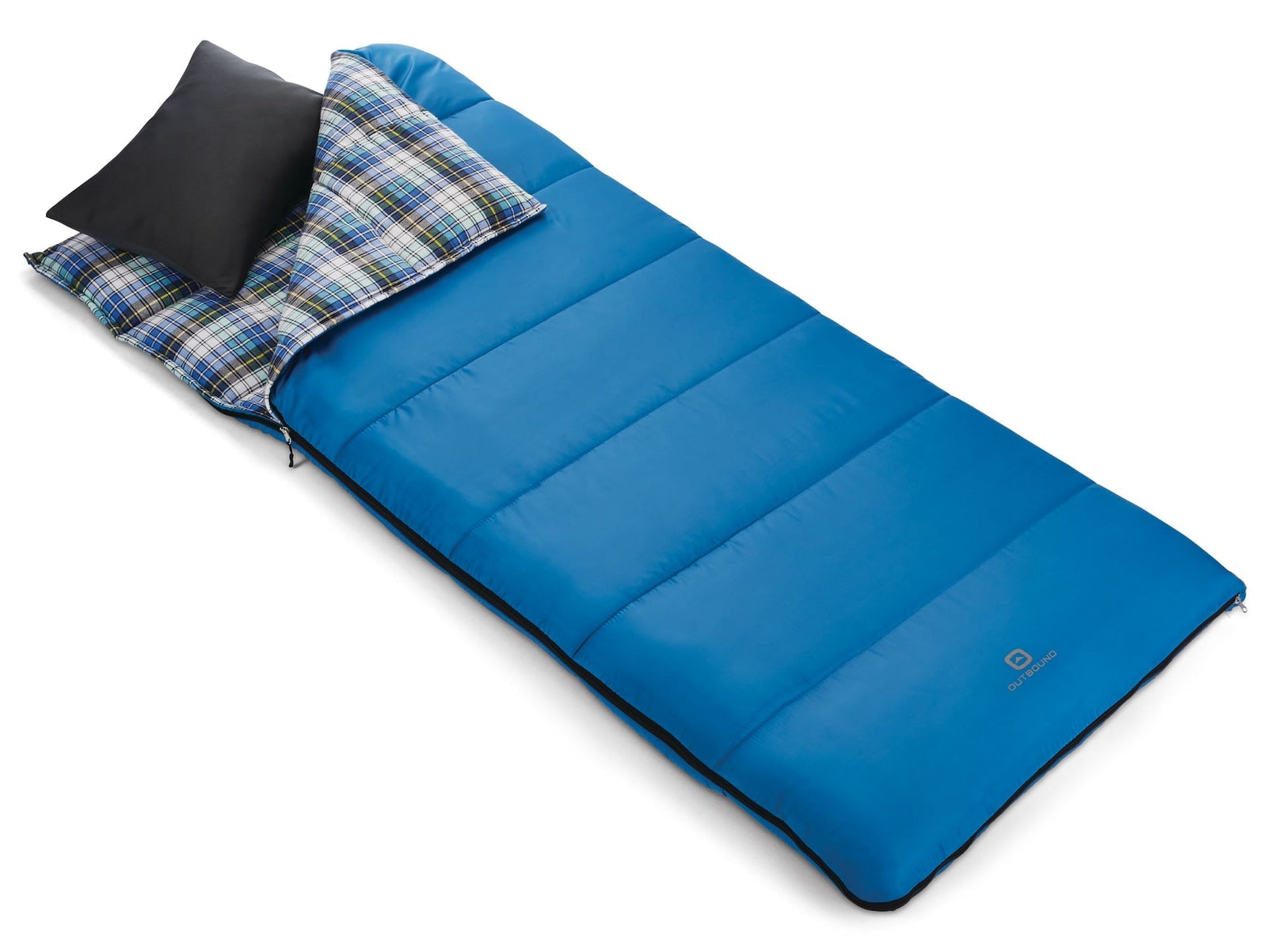 Comfort 5°C Insulated Cotton Lined Mild Weather Sleeping Bag with Compression Sack, Blue Q4Z7 - product image 2