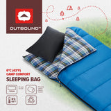 Comfort 5°C Insulated Cotton Lined Mild Weather Sleeping Bag with Compression Sack, Blue Q4Z7 - product image 3