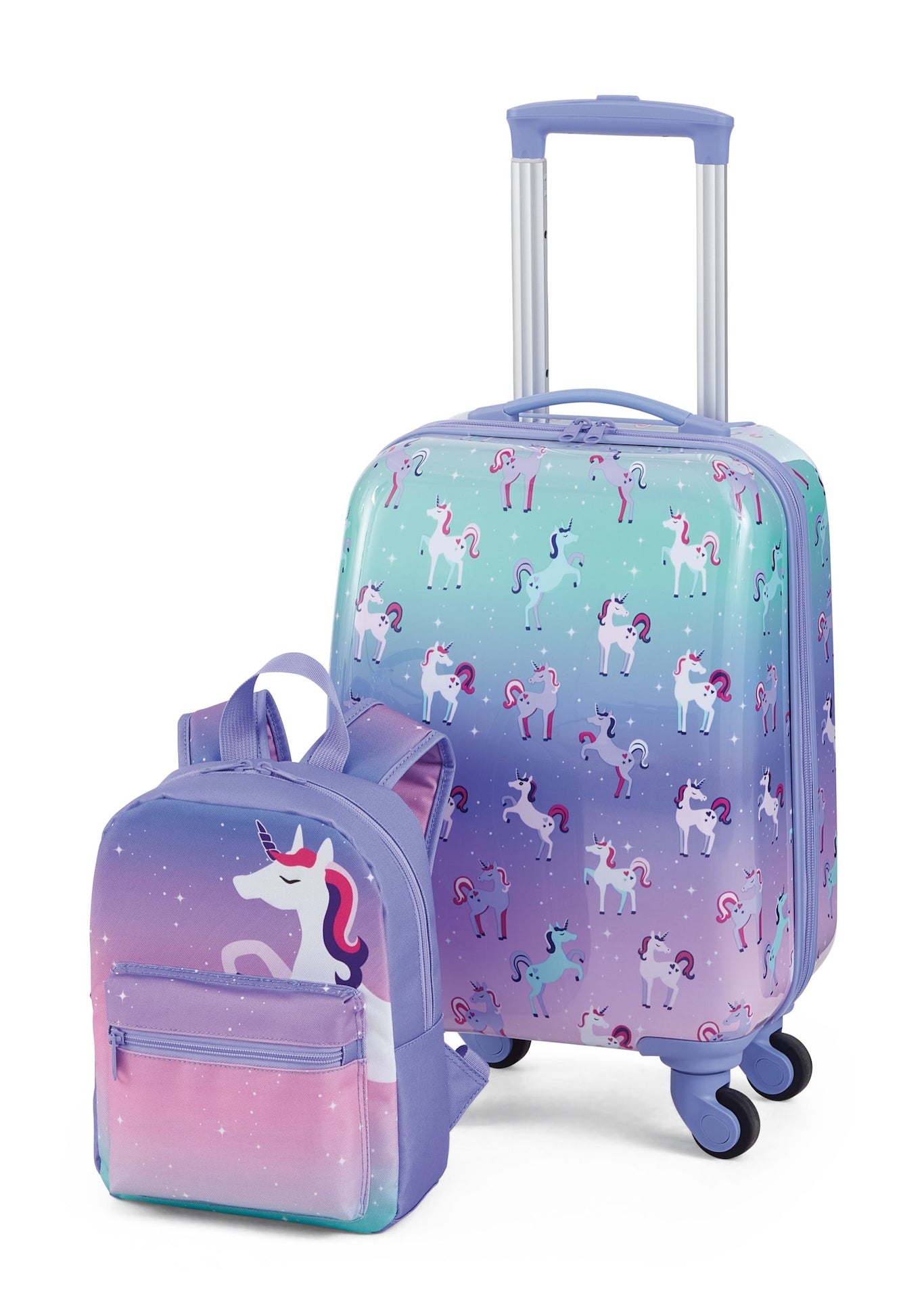 Kids Unicorn Hardside Luggage, 2-pc, Hardside Spinner Luggage, 23-in, Hardside Carry-On Spinner Flex Travel Suitcase,... X4T8 - product image 1
