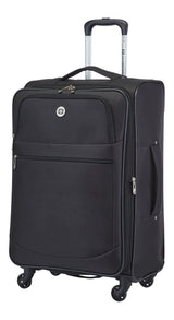 Softside Spinner Wheel Medium Travel Luggage Suitcase, Black, 24-in D9D3 - product image 1