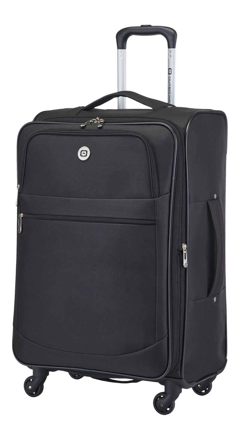 Softside Spinner Wheel Medium Travel Luggage Suitcase, Black, 24-in D9D3