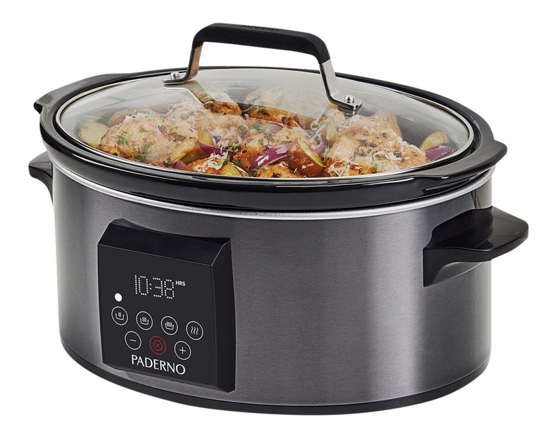 Digital Programmable Slow Cooker, Black Stainless Steel, 6qt C6U3