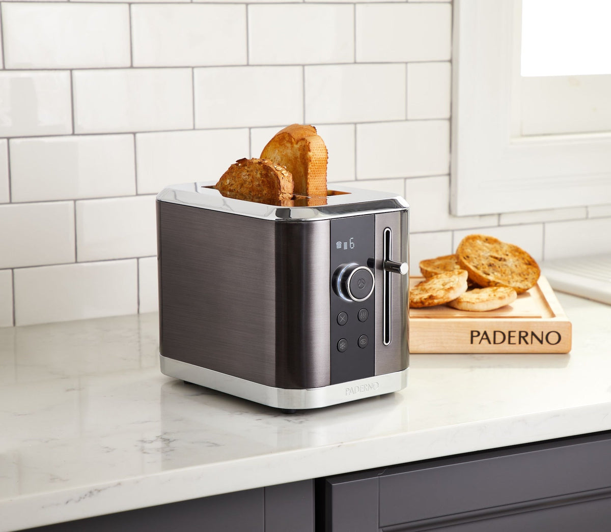 Even Heat Wide Slots Toaster with 9 Settings, Black Stainless Steel, 2-Slices P9Y4 - product image 5