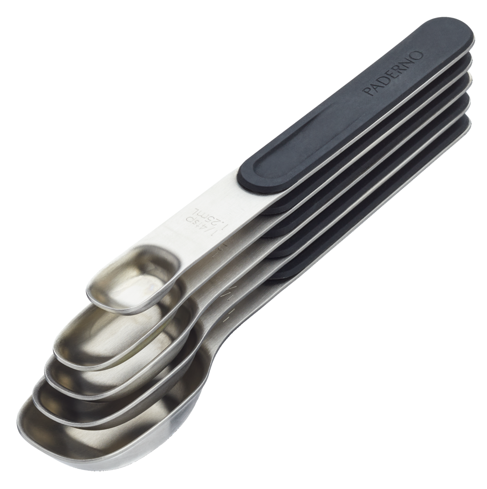 Stainless Steel Measuring Spoons Set with Magnetic Handle, 5-pc C1X3 - product image 1