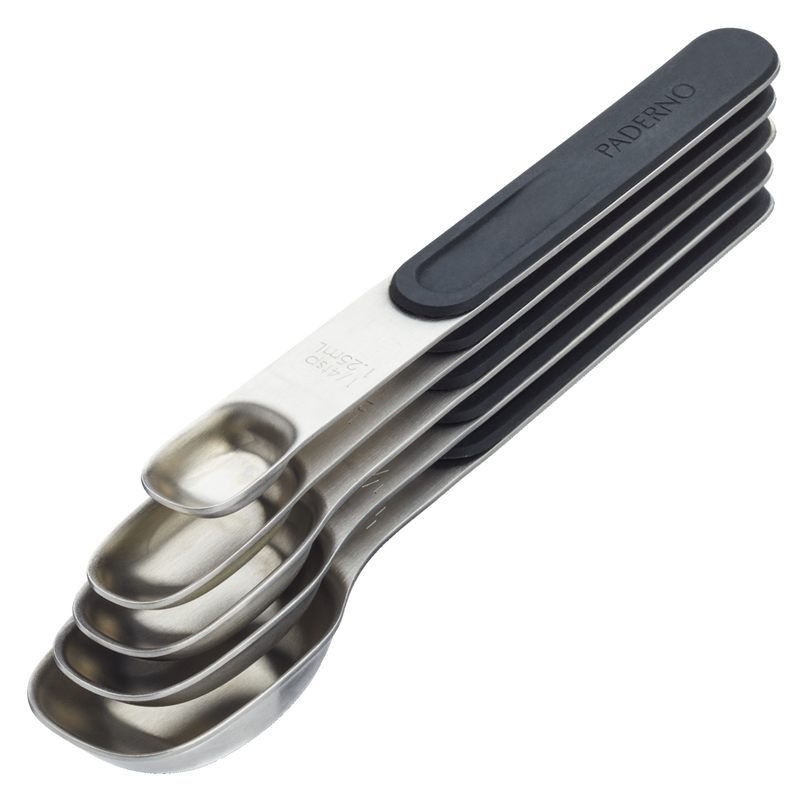 Stainless Steel Measuring Spoons Set with Magnetic Handle, 5-pc C1X3