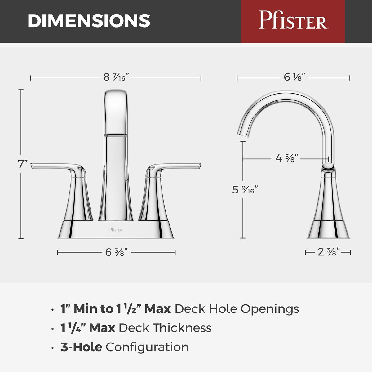 Raya 4-in Chrome Centerset Bathroom Sink Faucet T0S1 - product image 6