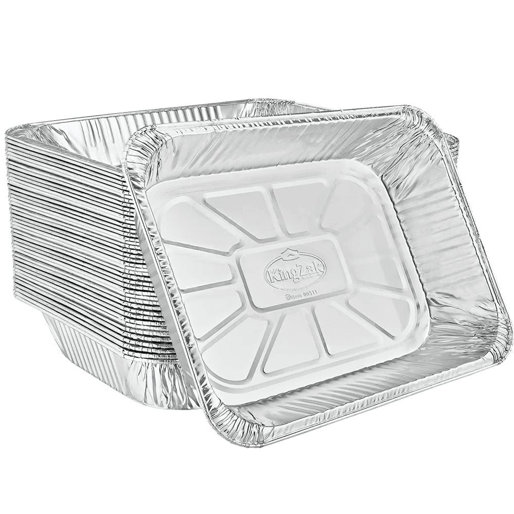 Foil Reusable Half Size Steam Baking Pan, Silver, 12-in, for Baking/Cooking/Steaming F0U3 - product image 2