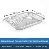 Foil Reusable Half Size Steam Baking Pan, Silver, 12-in, for Baking/Cooking/Steaming F0U3 - product image 4