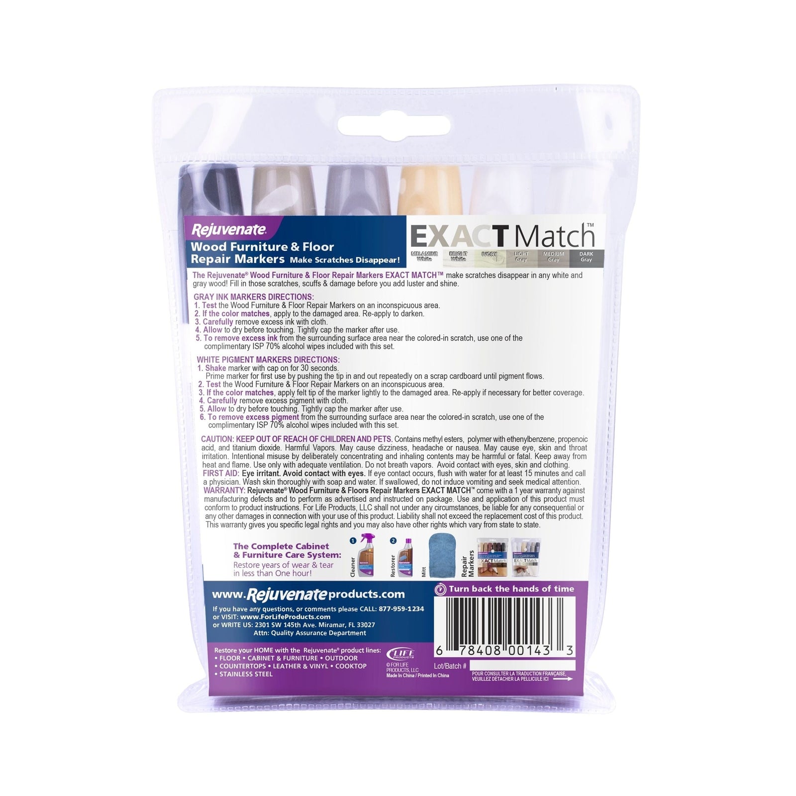 Exact Match Wood Furniture & Floor Repair Markers, White-Grey, 6 Shades C2I6 - product image 3