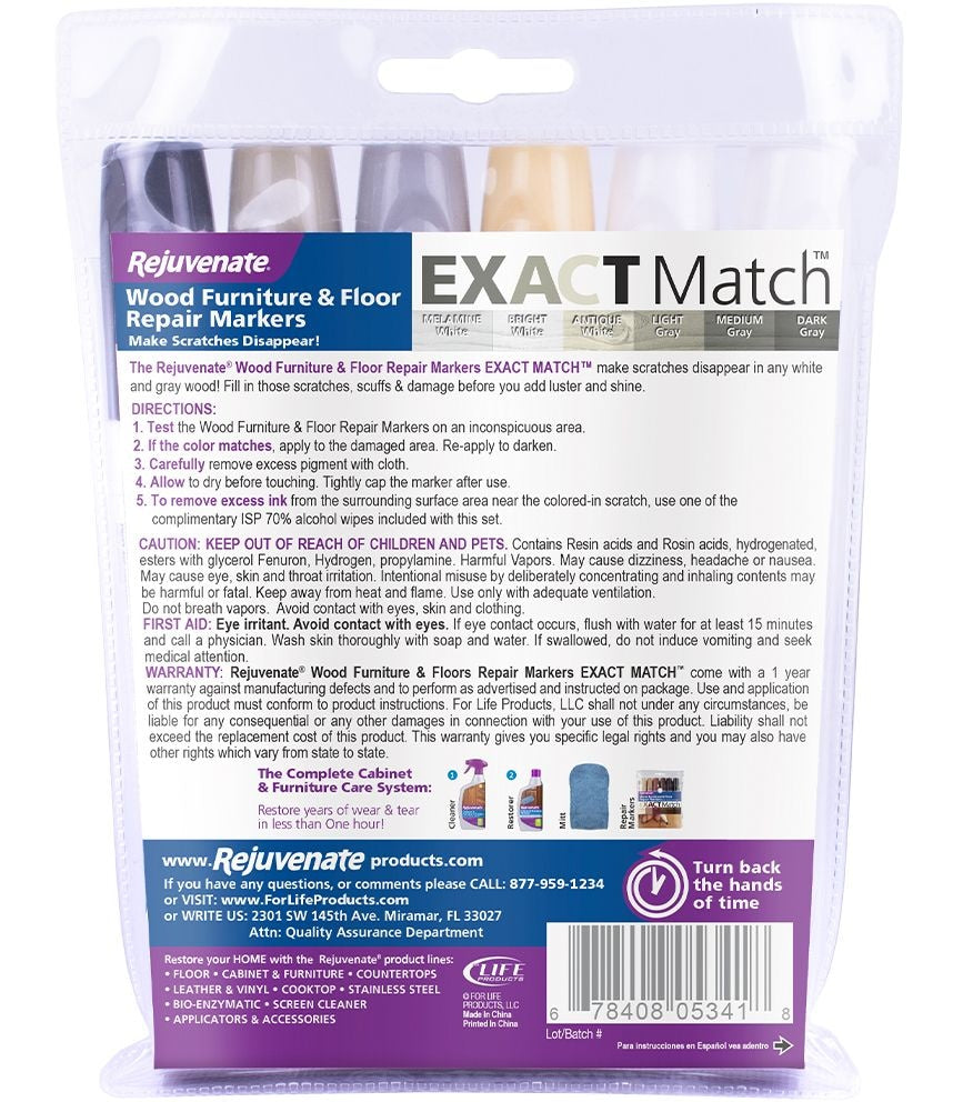 Exact Match Wood Furniture & Floor Repair Markers, White-Grey, 6 Shades C2I6 - product image 4