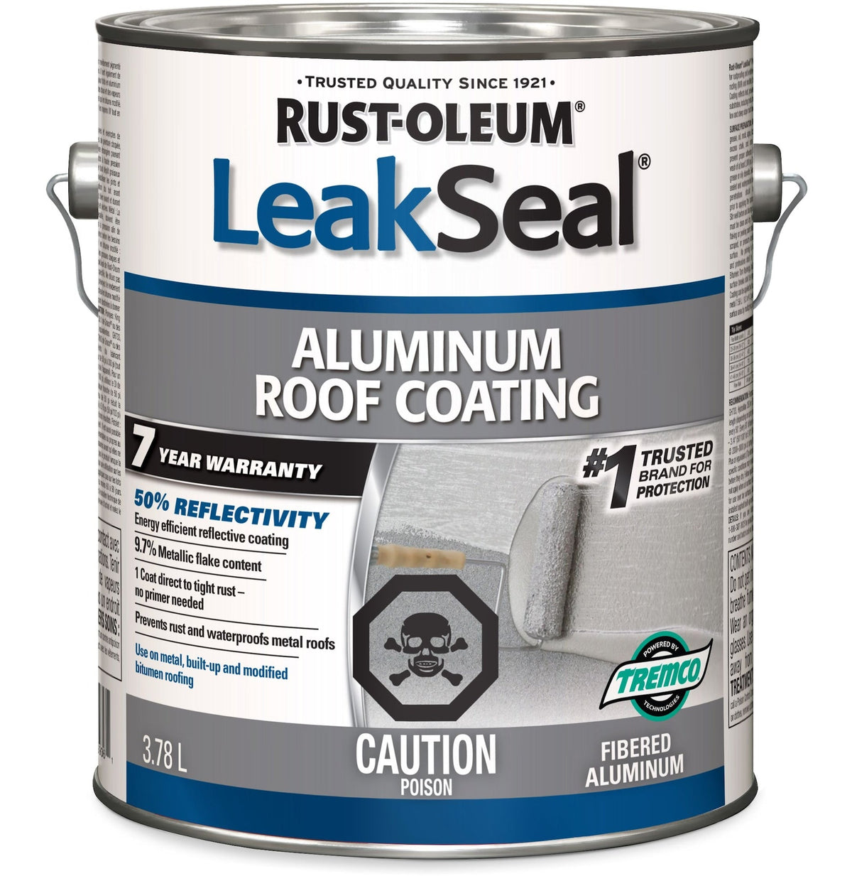 LeakSeal Aluminum Roof Coating, Reflective, Rust Proof & Waterproof Sealant, 3.78-L G5Y9 - product image 1