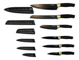 Knife Set with Covers, Black/Gold, 12-pc C3Y3 - product image 1