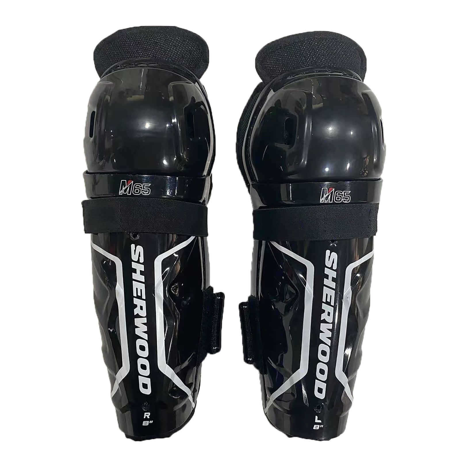 Rekker M65 Hockey Shin Guards, Youth, Black, Assorted Sizes P4A8 - product image 1