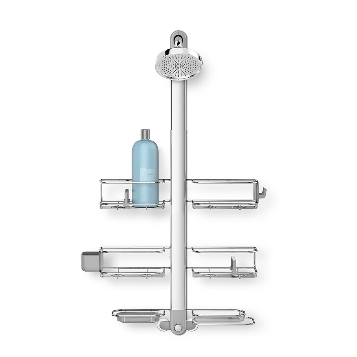 XL Rust-Resistant Adjustable Shelves Shower Caddy, Silver M4N5 - product image 1