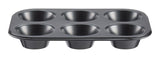 Dark Grey Non-Stick Carbon Steel Muffin Pan, 6-Cup O0W6 - product image 1