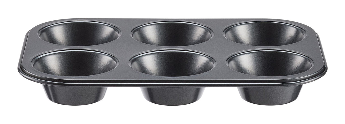 Dark Grey Non-Stick Carbon Steel Muffin Pan, 6-Cup O0W6 - product image 1