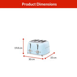 50s Retro Style Wide Slot Pop-up Toaster, 4-Slice, Pastel Blue O3V2 - product image 7