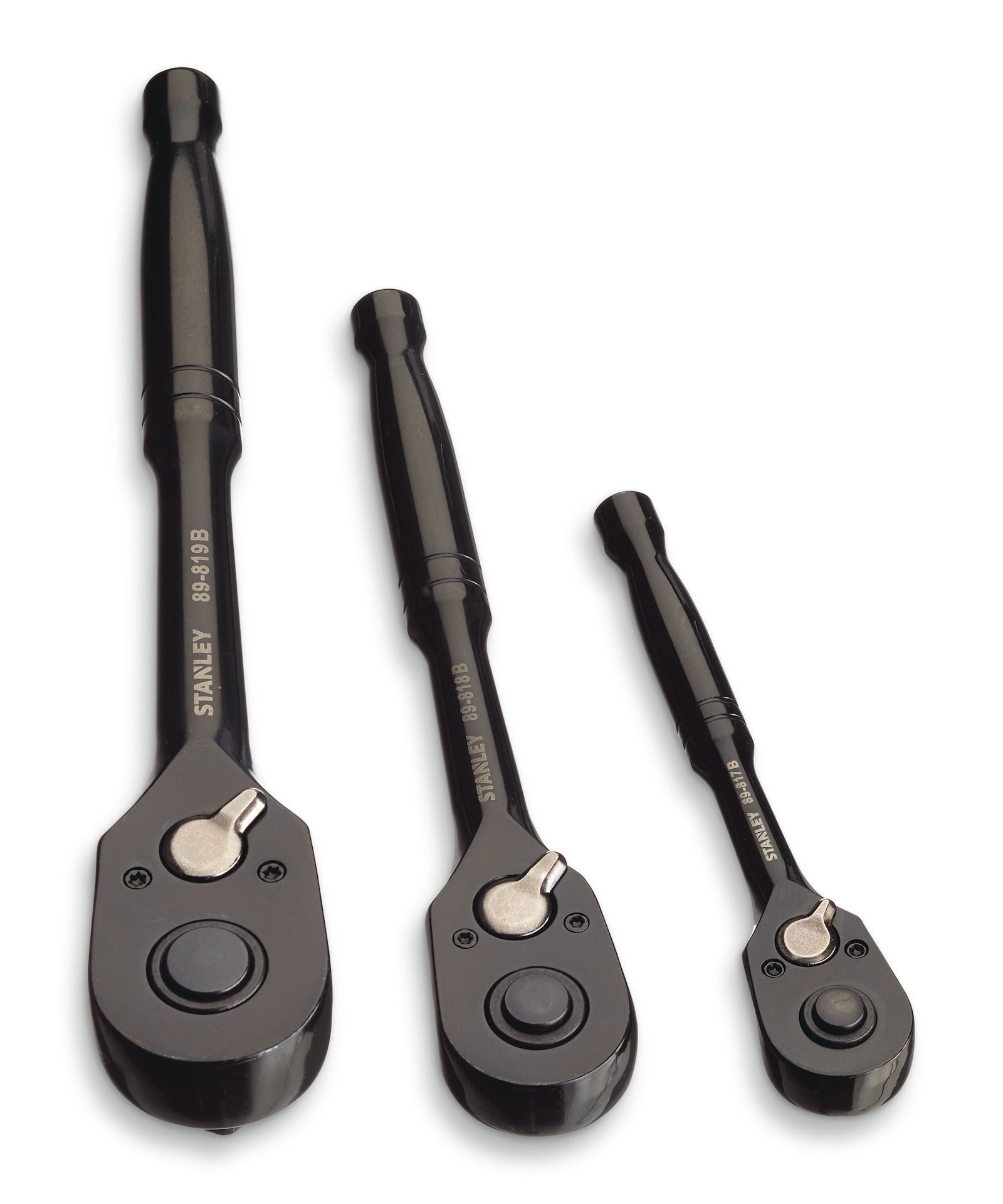 Professional Grade Black Chrome Ratchet Set, 3-pc F2T1 - product image 1