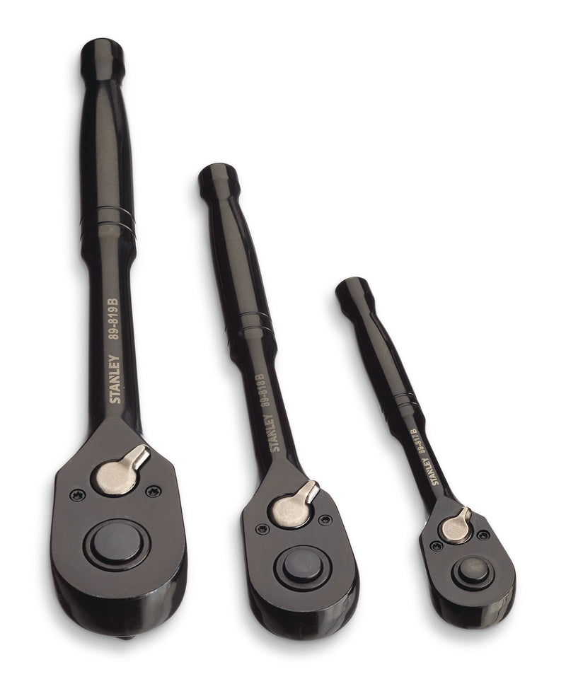 Professional Grade Black Chrome Ratchet Set, 3-pc F2T1