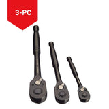 Professional Grade Black Chrome Ratchet Set, 3-pc F2T1 - product image 2