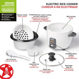 300W 6-Cup White Rice Cooker with Steam Basket C1C5 - product image 6