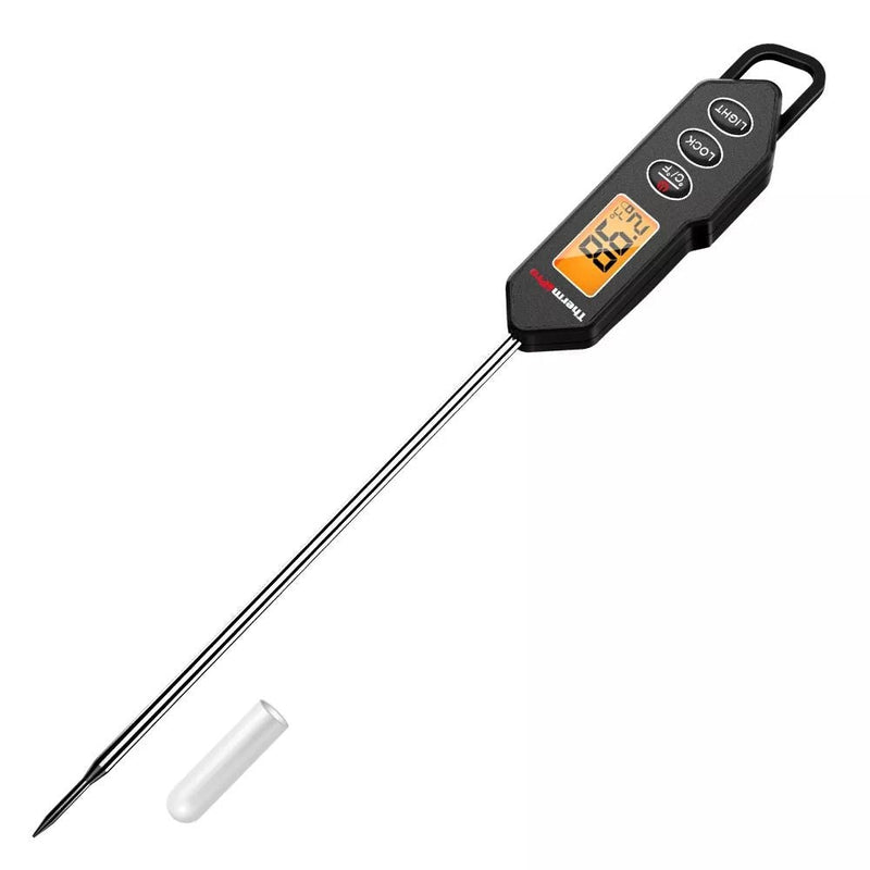 Digital Instant-Read Food & Meat Thermometer with Built-in Magnet & Hook, Black L4C7