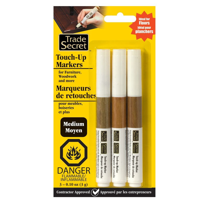 Medium Touch Up Markers for Wood, Medium Brown, 3-pk T3L9
