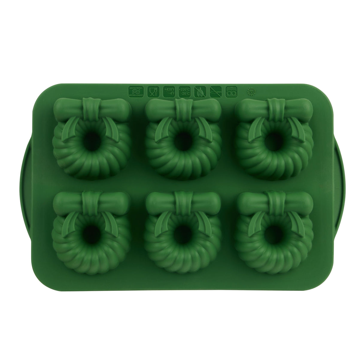 Green Steel/Silicone Wreath Cake Pan, 6-pk V3Y5 - product image 1