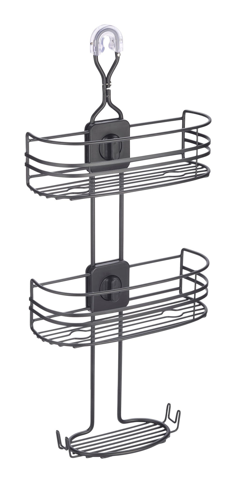 Type A Adjustable Rust-Resistant 4-Way Shower Caddy with Lock Top, Matte Black O3O6