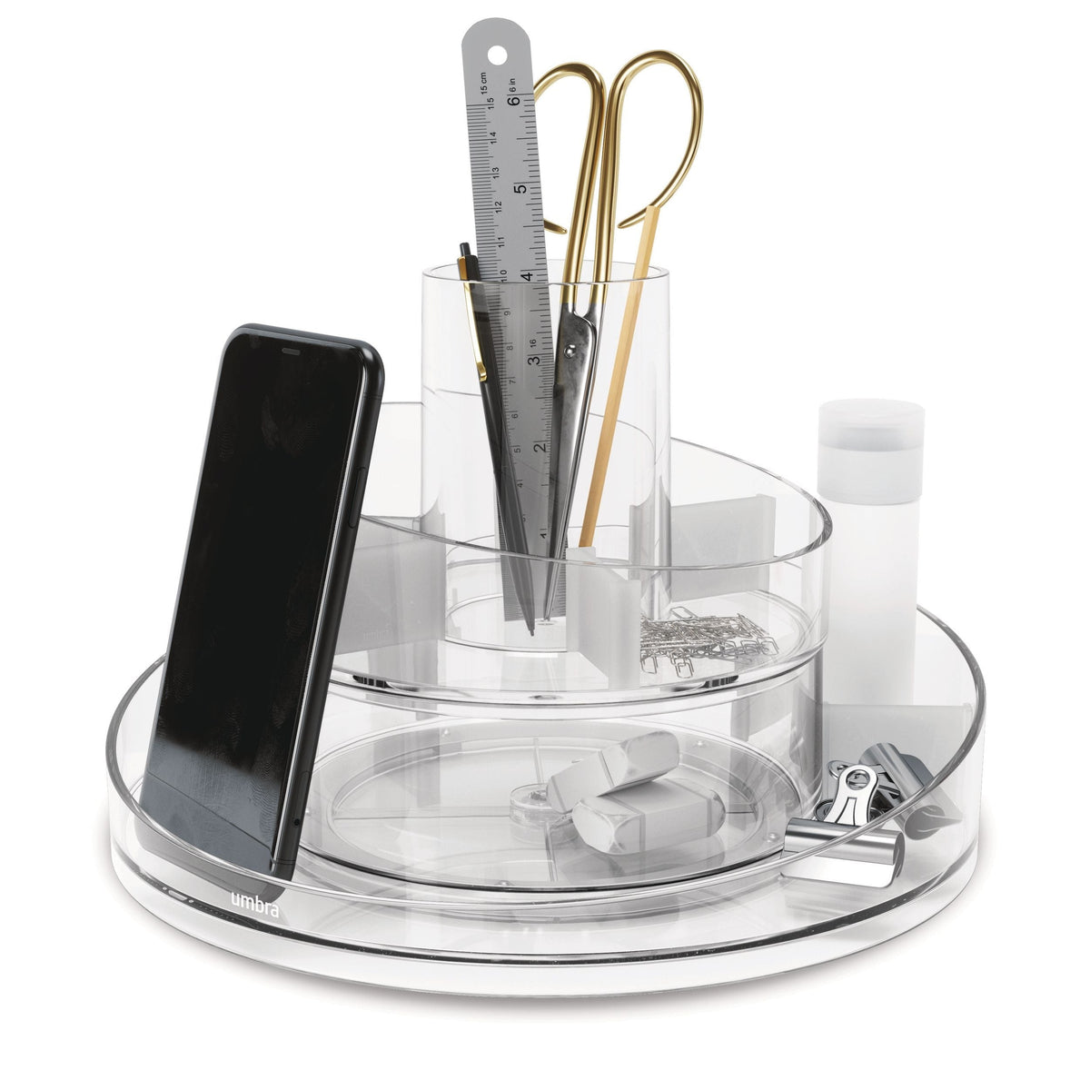 Cascada Acrylic Spinning Turntable Cosmetic Vanity Organizer, Clear D0G2 - product image 1