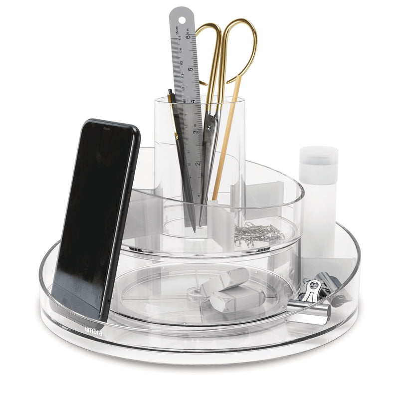 Cascada Acrylic Spinning Turntable Cosmetic Vanity Organizer, Clear D0G2