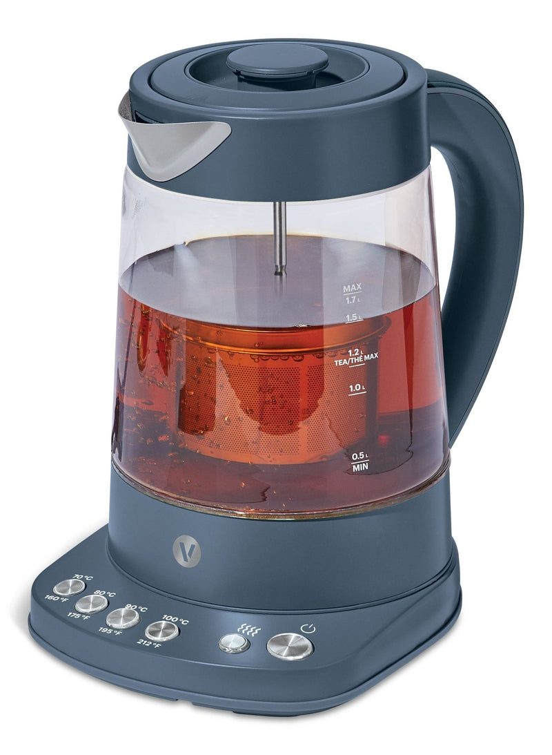 Colour Series Electric Variable Temperature Steeping Kettle, Bluefin, 1.7-L D9Z2