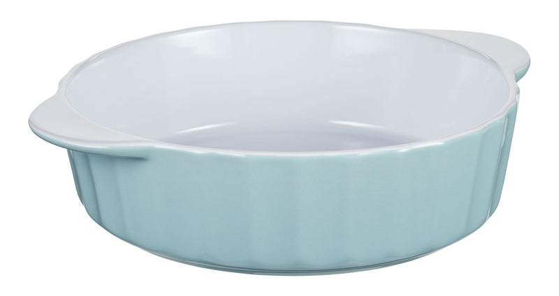 Round Ceramic Baking Dish, 2.1 L, Blue N9G0