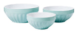 White/Blue Ceramic Mixing Bowl Set, 3-pc K2D1 - product image 1