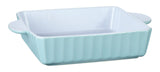 White/Blue Ceramic Square Baking Dish, 9-in C3Y3 - product image 1