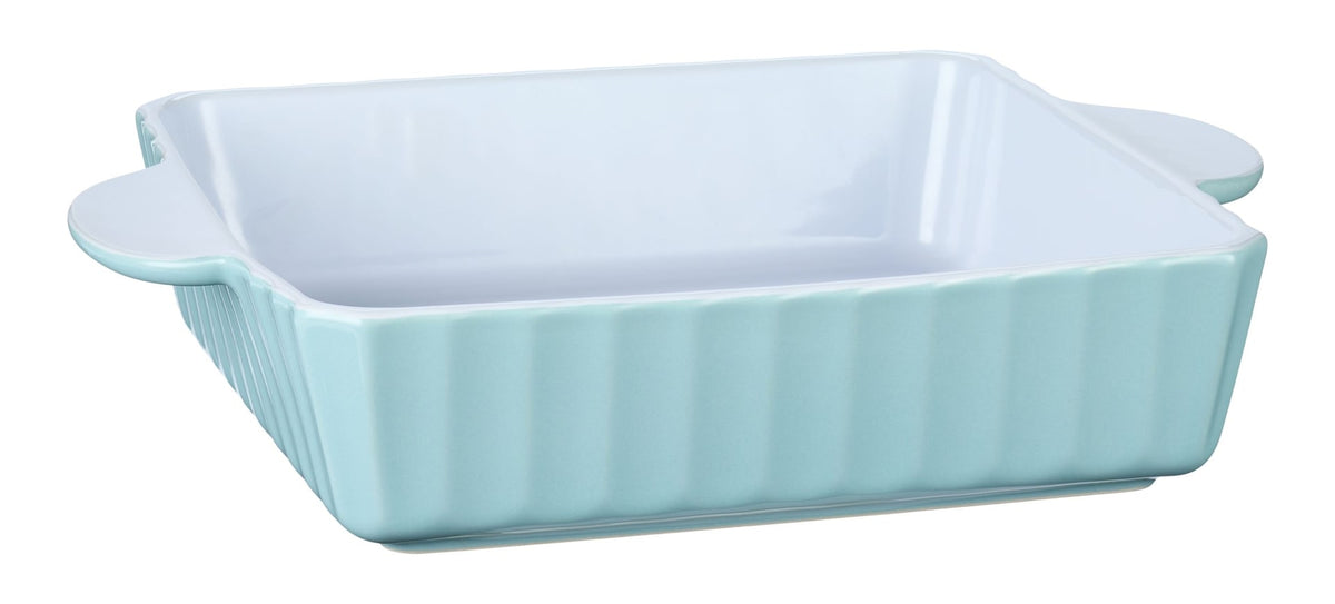 White/Blue Ceramic Square Baking Dish, 9-in C3Y3 - product image 1