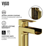 Amada Single Handle Vessel Sink Bathroom Faucet, Matte Brushed Gold K3M1 - product image 4