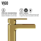 Amada Single Handle Vessel Sink Bathroom Faucet, Matte Brushed Gold U0K9 - product image 5