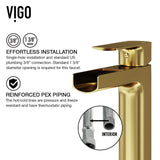 Amada Single Handle Vessel Sink Bathroom Faucet, Matte Brushed Gold K3M1 - product image 7