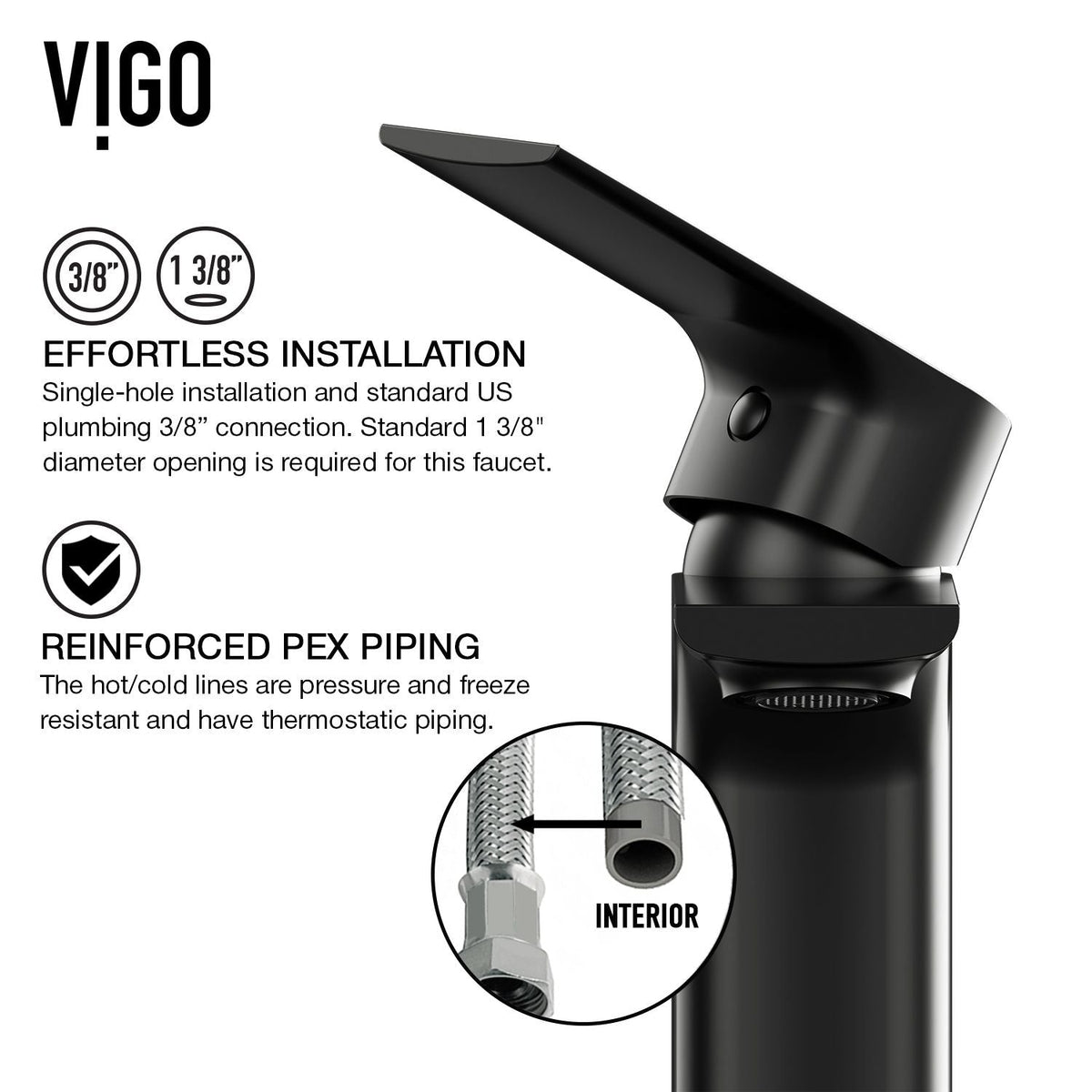 Davidson Single Handle Single Hole Bathroom Sink Faucet, WaterSense Certified, Matte Black J6B9 - product image 8
