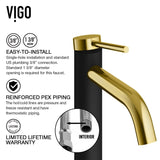 Lexington 8-in Gold/Carbon Fiber Vessel Bathroom Faucet O0I7 - product image 6