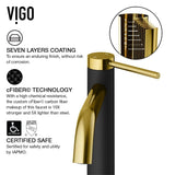 Lexington 8-in Gold/Carbon Fiber Vessel Bathroom Faucet O0I7 - product image 7