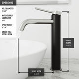 Lexington Single Handle Vessel Sink Bathroom Faucet with cFiber© Body, Brushed Nickel F7U8 - product image 6