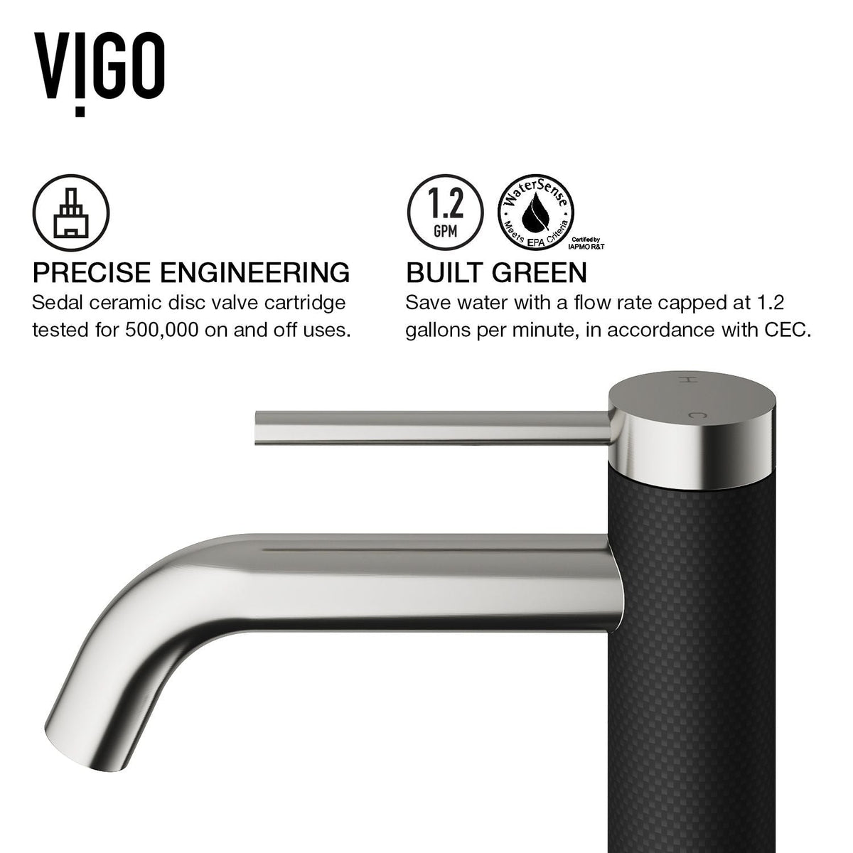 Lexington Single Handle Vessel Sink Bathroom Faucet with cFiber© Body, Brushed Nickel Y4P2 - product image 8