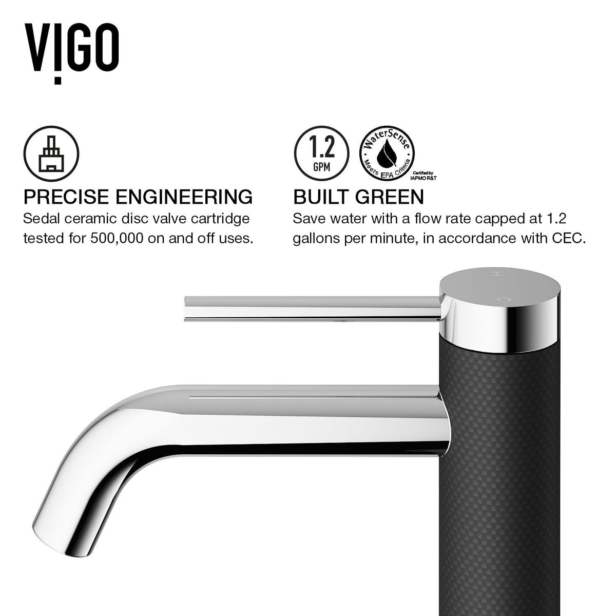 Lexington Single Handle Vessel Sink Bathroom Faucet with cFiber© Body, Chrome Z3R1 - product image 7